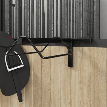 Wall Mounted Saddle Rack - Black Iron | Durable & Compact