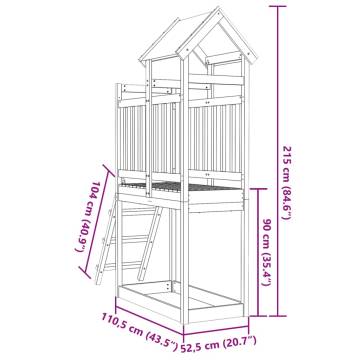 Play Tower with Ladder - Solid Douglas Fir | HipoMarket UK