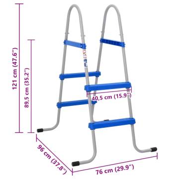 Sturdy Pool Ladder for Above Ground Pools - 84 cm Steel & Plastic