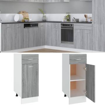 Drawer Bottom Cabinet Grey Sonoma - 30x46x81.5 cm | Hipo Market