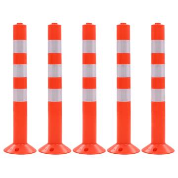 Traffic Control Bollards - 5 pcs Plastic 75 cm | HipoMarket