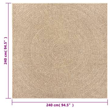 Rug ZIZUR 240x240 cm - Jute Look Indoor & Outdoor Rug