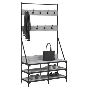 Clothes Rack with Shoe Storage - Grey Sonoma, 100x40x184 cm