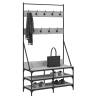 Clothes Rack with Shoe Storage - Grey Sonoma, 100x40x184 cm