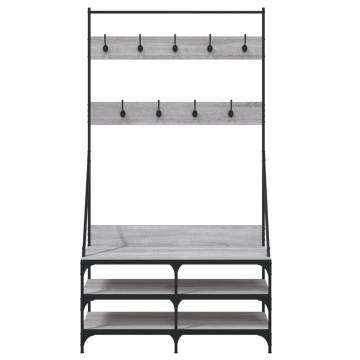 Clothes Rack with Shoe Storage - Grey Sonoma, 100x40x184 cm