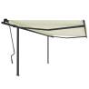 Manual Retractable Awning with Posts 4.5x3.5 m Cream Colour cream Size 4.5 x 3.5 m Quantity in Package 1 