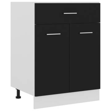 Drawer Bottom Cabinet Black 60x46x81.5cm - HipoMarket