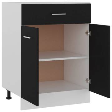 Drawer Bottom Cabinet Black 60x46x81.5cm - HipoMarket