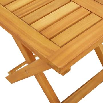 Sun Lounger with Cushion & Table - Solid Wood Acacia