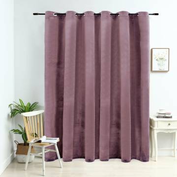 Elegant Velvet Blackout Curtain - Antique Pink - 290x245 cm