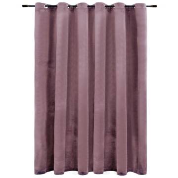 Elegant Velvet Blackout Curtain - Antique Pink - 290x245 cm