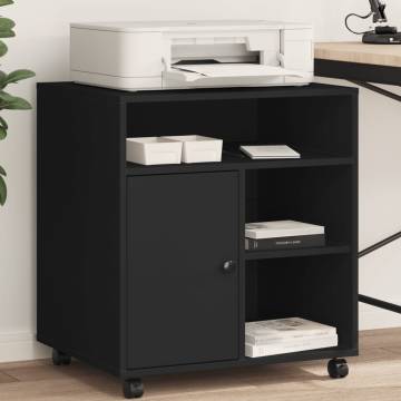 Printer Stand with Wheels - Black 60x50x67 cm | HipoMarket