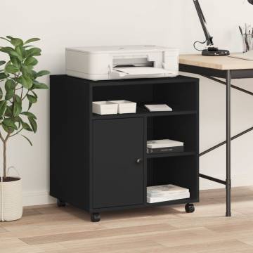 Printer Stand with Wheels - Black 60x50x67 cm | HipoMarket