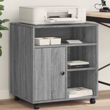 Printer Stand with Wheels Grey Sonoma - Organise Your Workspace