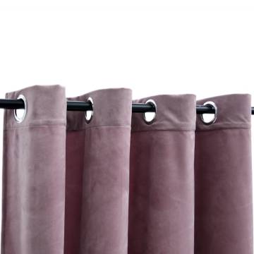 Elegant Velvet Blackout Curtain - Antique Pink - 290x245 cm