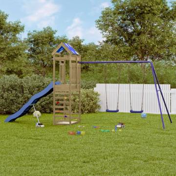 Outdoor Playset for Kids - Durable Impregnated Pine Wood