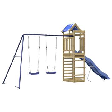 Outdoor Playset for Kids - Durable Impregnated Pine Wood