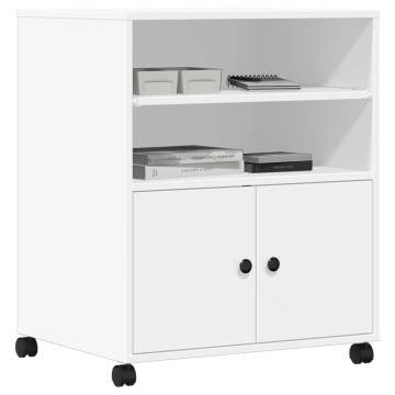 Printer Stand with Wheels - White, 60x48x74 cm | HipoMarket