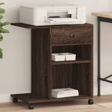 Printer Stand with Wheels - Brown Oak | Hipo Market