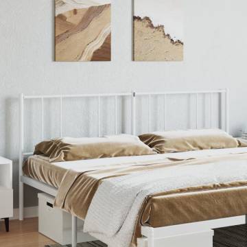 Stylish Metal Headboard White 193 cm for Comfortable Beds