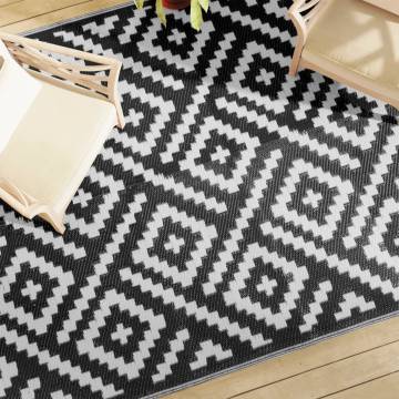 Outdoor Carpet White and Black 190x290 cm - Durable & Stylish