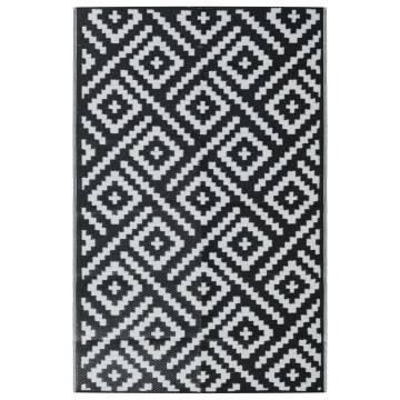 Outdoor Carpet White and Black 190x290 cm - Durable & Stylish