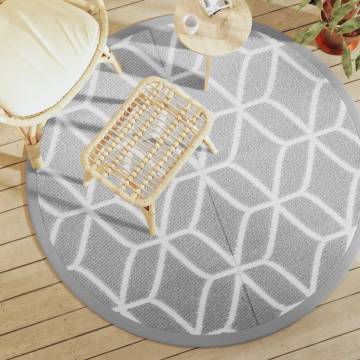 Outdoor Carpet Grey Ø160 cm PP - Ultimate Decor for Your Space