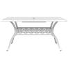 Stylish White Garden Table 150x90 cm Cast Aluminium | Hipomarket