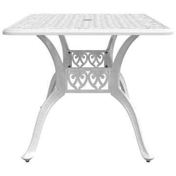 Stylish White Garden Table 150x90 cm Cast Aluminium | Hipomarket