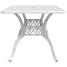 Stylish White Garden Table 150x90 cm Cast Aluminium | Hipomarket