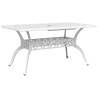 Stylish White Garden Table 150x90 cm Cast Aluminium | Hipomarket