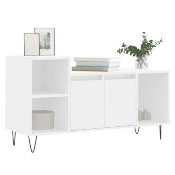 Stylish White TV Cabinet - 100x35x55 cm Engineered Wood