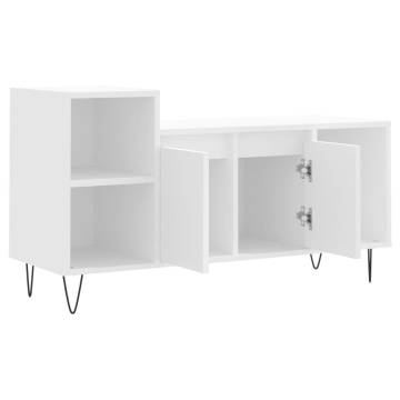 Stylish White TV Cabinet - 100x35x55 cm Engineered Wood