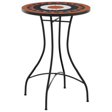 Mosaic Bistro Table Terracotta & White - 50x70 cm Ceramic