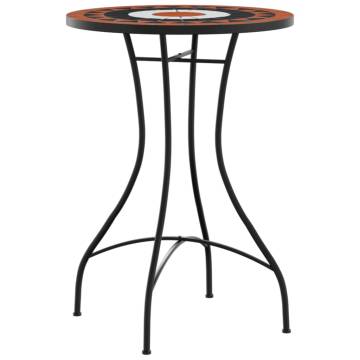 Mosaic Bistro Table Terracotta & White - 50x70 cm Ceramic