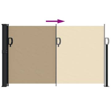 Retractable Side Awning Beige 120x500 cm - Privacy & Shade