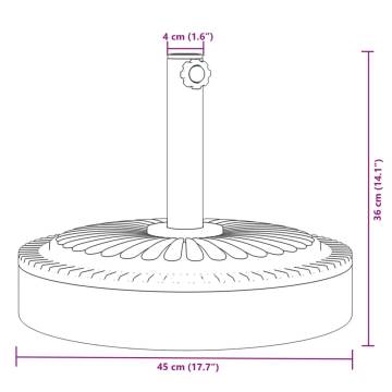 Sturdy 25 kg Parasol Base for Ø38/48 mm Poles - Hipomarket