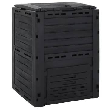 Garden Composter Black 280L - Durable Polypropylene