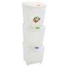 Stackable Garbage Bin Boxes 3 pcs White 75 L Polypropylene Colour white Number of bins 3 