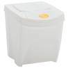 Stackable Garbage Bin Boxes - 3 pcs White | 75 L Polypropylene