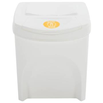 Stackable Garbage Bin Boxes - 3 pcs White | 75 L Polypropylene