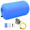 Inflatable Gymnastic Roll with Pump 100x60 cm PVC Blue Colour blue Size 100 x 60 cm 