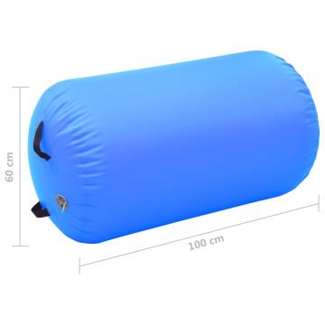 Inflatable Gymnastic Roll with Pump - 100x60 cm PVC Blue