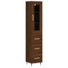 Stylish Highboard Brown Oak 34.5x34x180 cm | Hipo Market