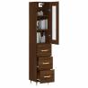 Stylish Highboard Brown Oak 34.5x34x180 cm | Hipo Market