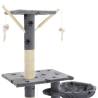 Cat Tree with Sisal Scratching Posts - Paw Prints Grey