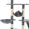 Cat Tree with Sisal Scratching Posts - Paw Prints Grey