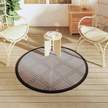 Trendy Brown Outdoor Carpet Ø120 cm - Durable & UV-Resistant