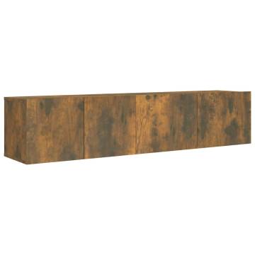 2 Piece Smoked Oak TV Cabinet Set - Modern Design