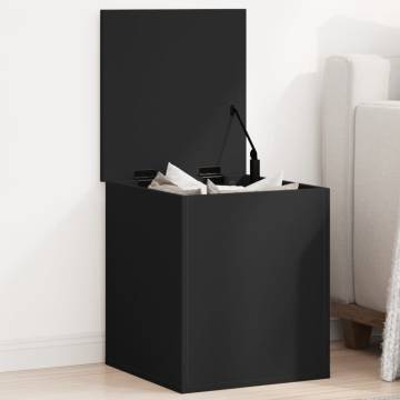 Storage Box Black 40x42x46 cm - Durable Engineered Wood